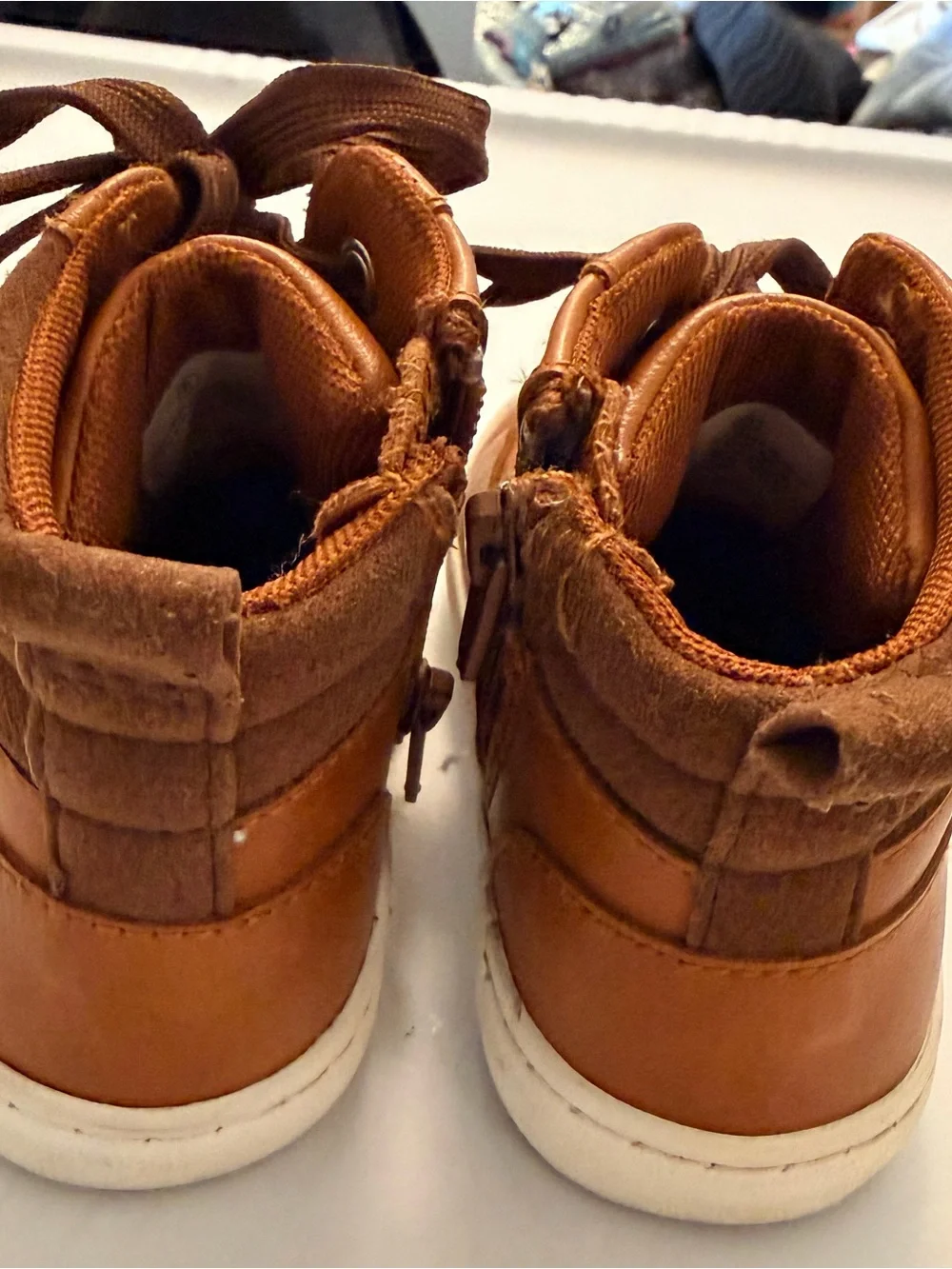 Kids Brown High-Top Sneakers - Casual Lace-Up